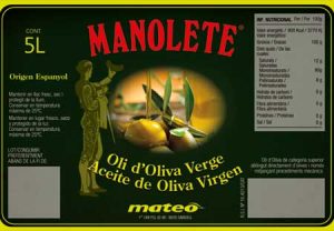 Etiqueta aceite Manolete